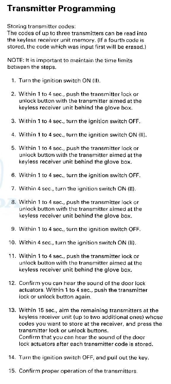 1998 2002 keyless transmitter programming