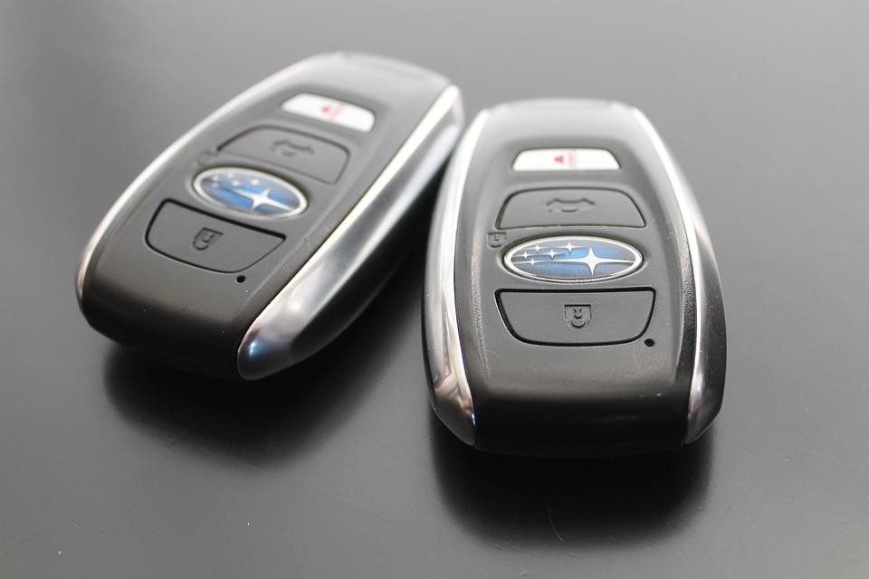 Modern car dashboard showcasing keyless driving enabled by a key fob, illustrating the convenience of starting your vehicle without a traditional key.