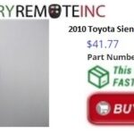 2010 Toyota Sienna key fob. Learn how to program your remote key fob for your 2010 Toyota Sienna.