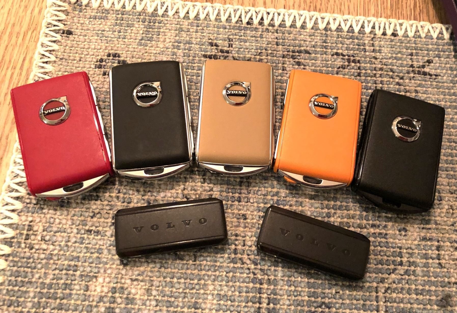 Volvo key fobs showcasing different styles and shells