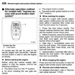 Subaru key fob remote start sequence: press lock, press lock again, then press and hold the remote start button.