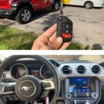 Snap and Crack Locksmith key fob replacement examples: Jeep flip key and Mustang fob.