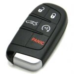 A Dodge Key Fob with a focus on the detachable silver emergency key.