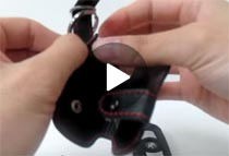 Video demonstrating the simple steps to install a protective leather key holder