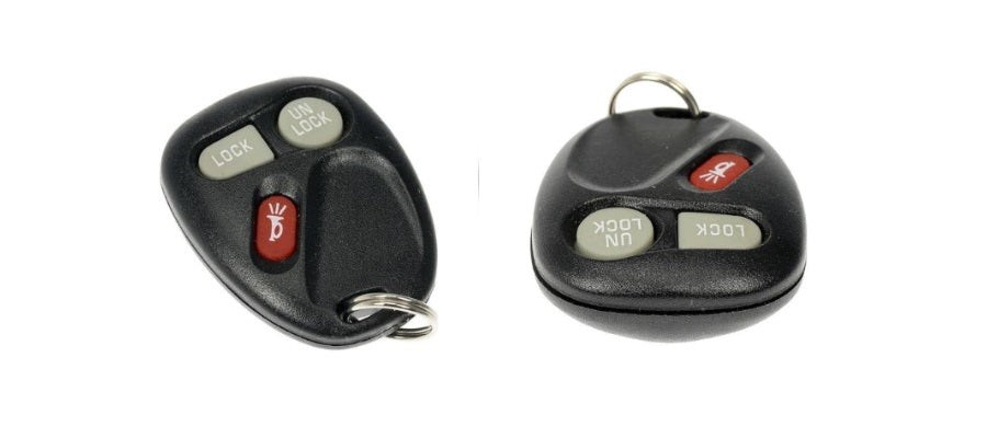 Image of a 2004 Chevy Tahoe key fob, illustrating the type of remote being discussed in the programming guide.