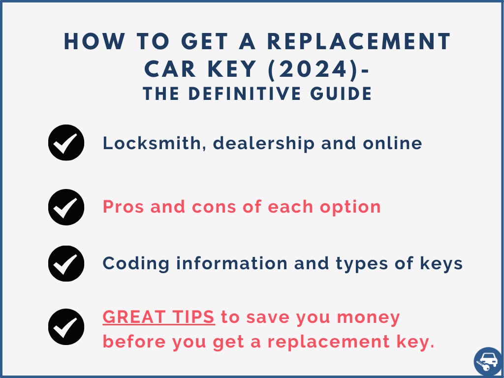 Flowchart illustrating the process of obtaining a replacement car key, highlighting options such as ordering online, visiting a dealership, or contacting an automotive locksmith.