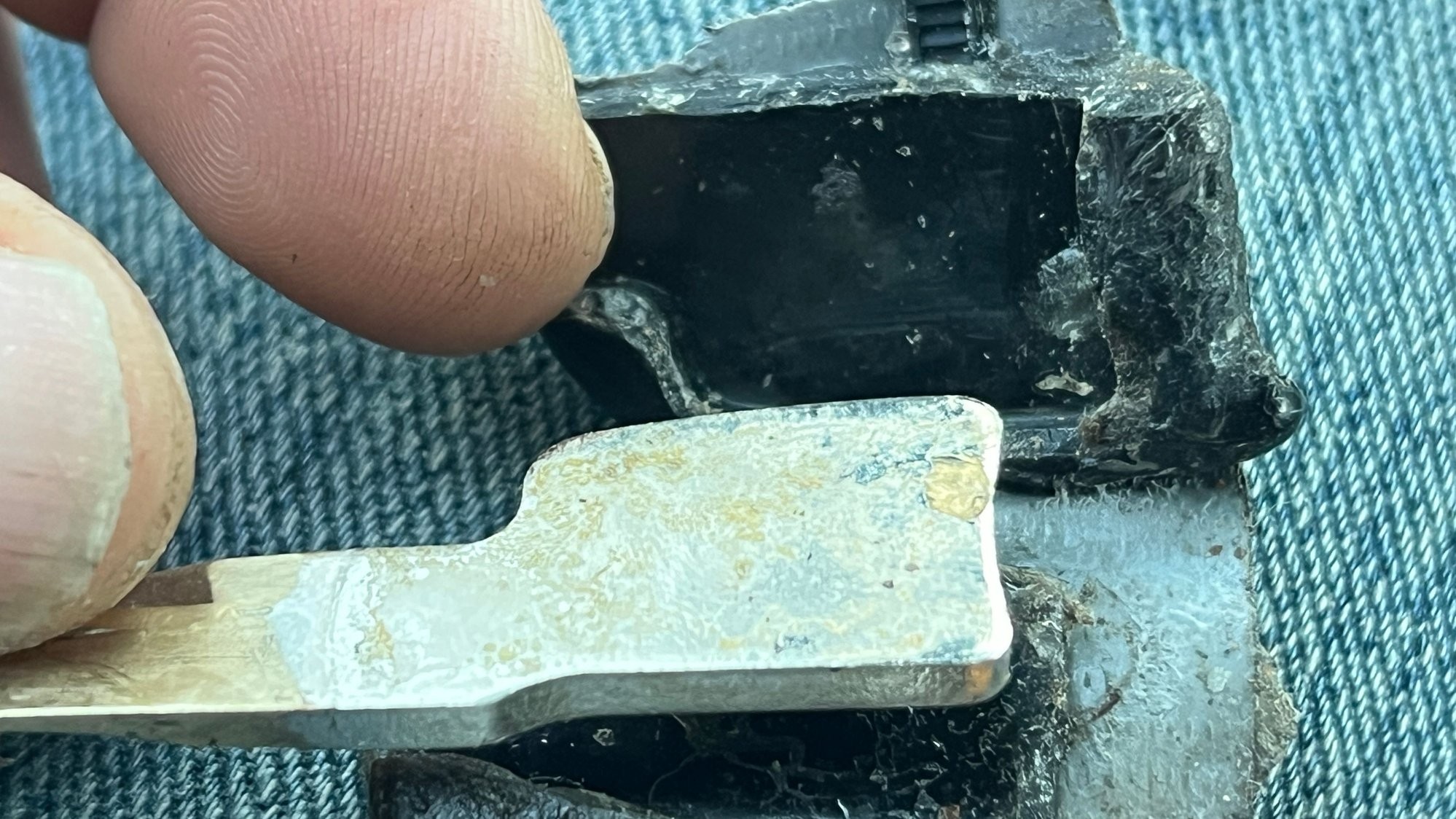 Worn 2007 F150 ignition key showing signs of damage and wear