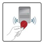 Diagram illustrating RFID key fob copying process, highlighting radio frequency identification technology.