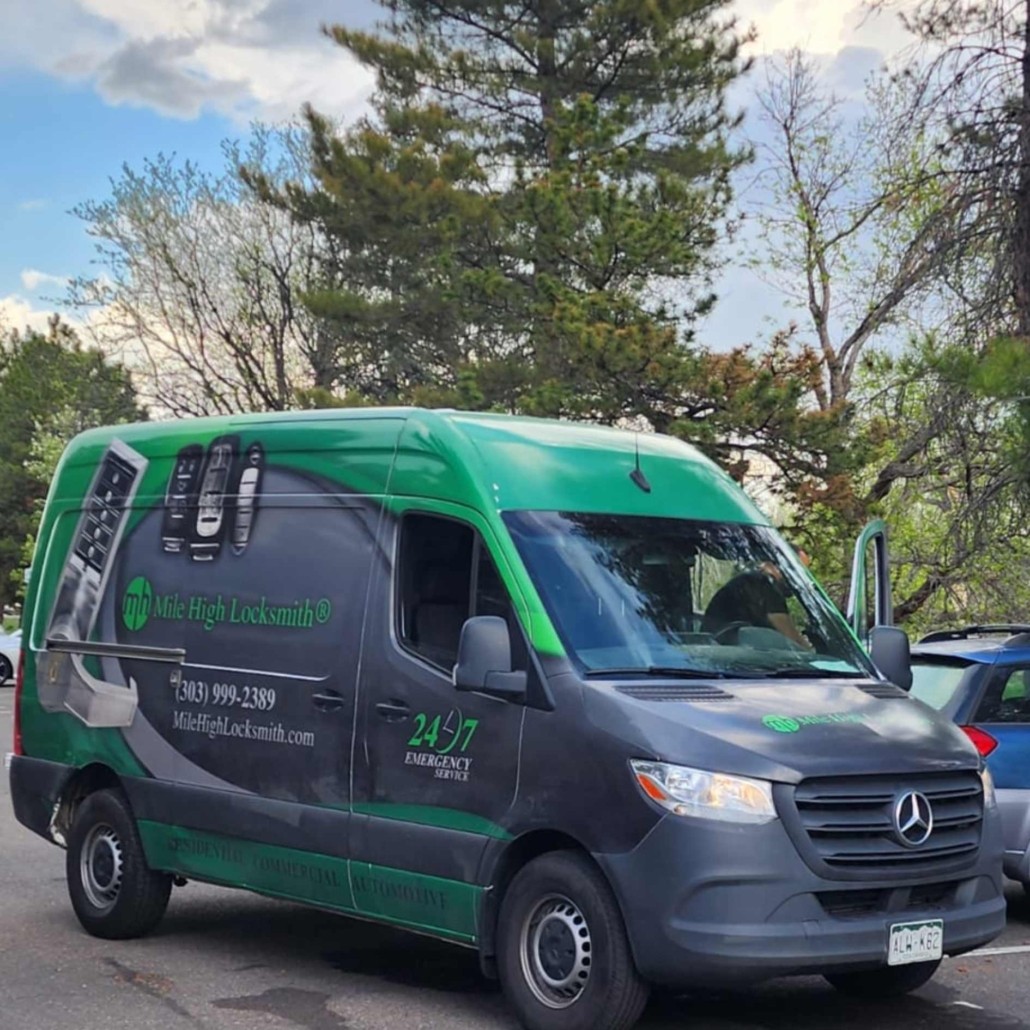 Mile High Locksmith van showcasing local locksmith services for key fob programming in Colorado