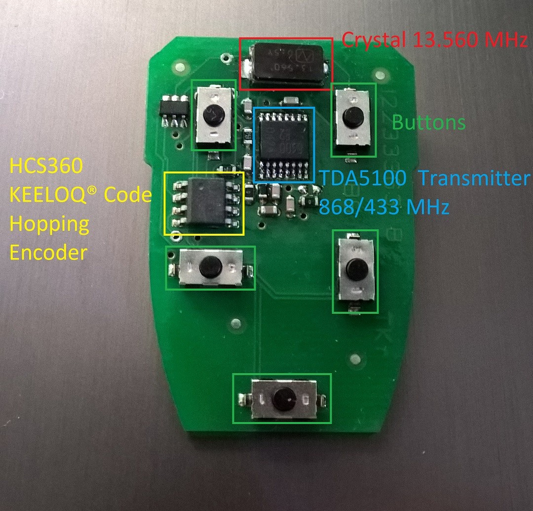 Volvo S40 2004 Key Fob Circuit Board - Examining the internal components of a faulty car key remote.