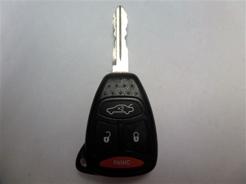 2005 Dodge Magnum key fob programming guide, remote with buttons for lock, unlock, and panic.